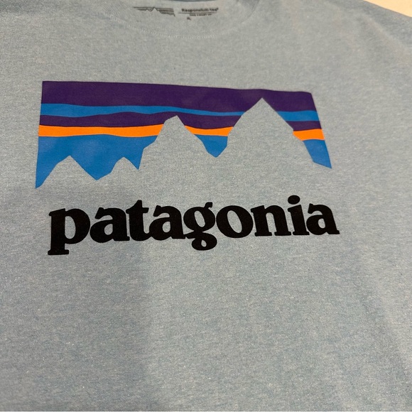 Patagonia‎ Men's Medium Light Blue Mountain Tee - Picture 9 of 9